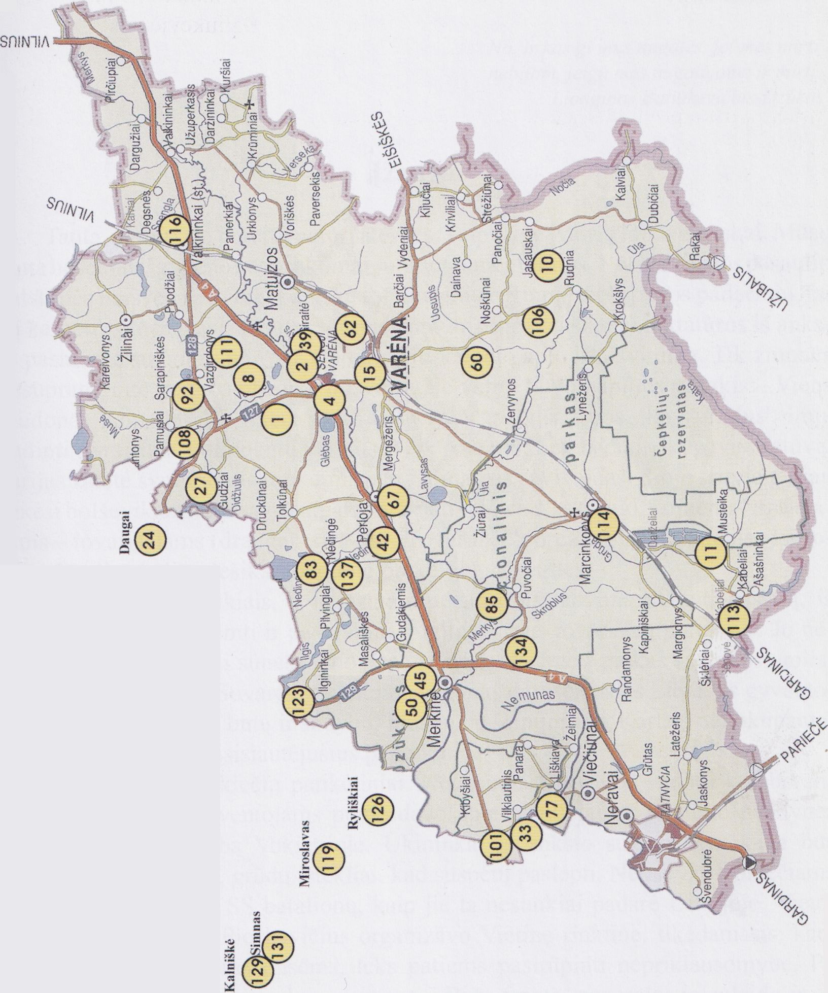Dainavos apygardos partizanų paminklai Varėnos rajone