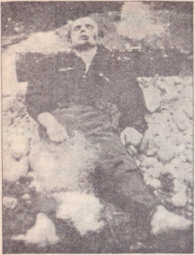 Žuvusio J.Paliūno kūnas