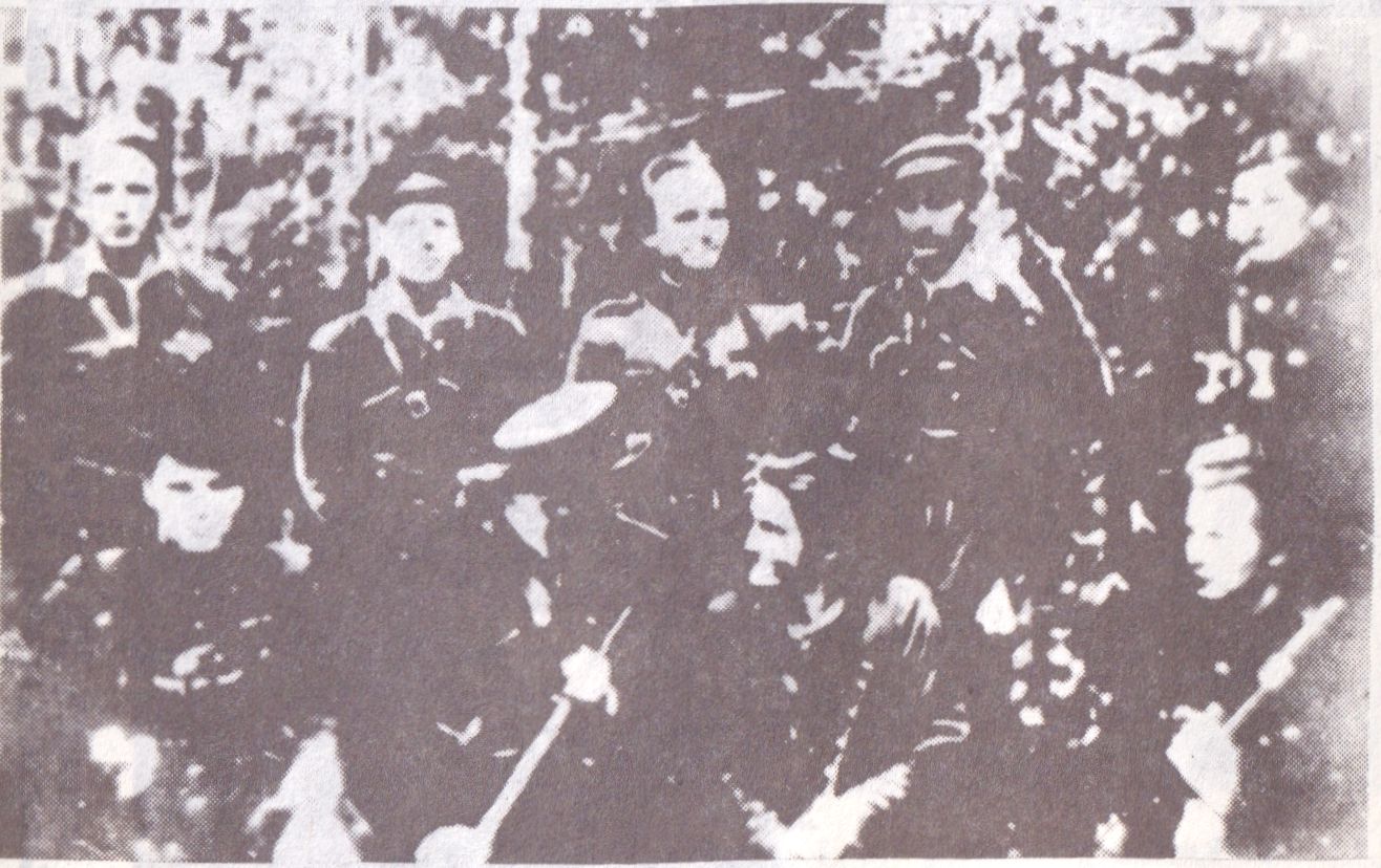 1) Kostas Kudabas, 4) Juozas Dzikas. Viršuje 2) Juška, 3) Juozas Paliūnas, 4) Antanas Kvedaras, 5) Alfonsas Urbonas.