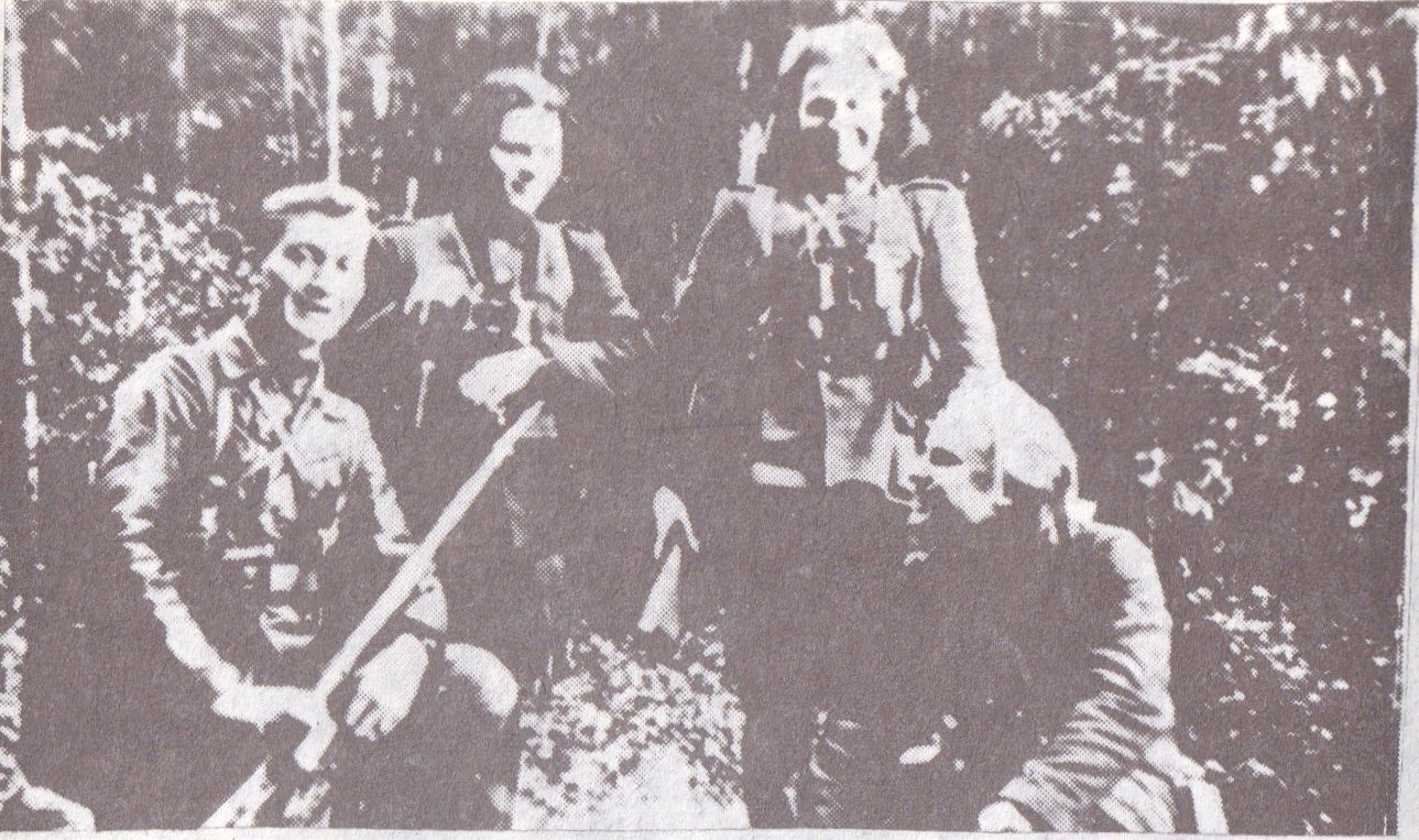 Antanas Kvedaras, Pranas Prūsaitis, nežinomas partizanas ir Kostas Kudabas.