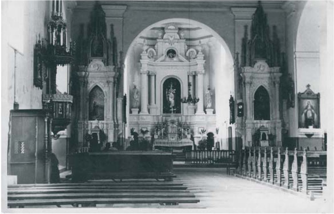 Miroslavo Švč. Trejybės bažnyčios vidus, 1965 metai